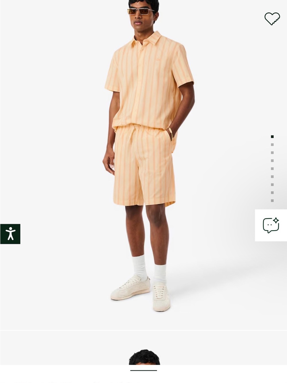 Lacoste Peach-Striped Athletic Men’s Shorts